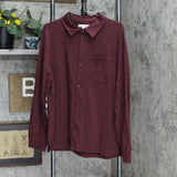 And Now This Men's Regular-Fit Solid Knit Button Front Shirt Plum Purple L