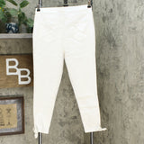 NWT Motto Womens Stretch Sateen 5-Pocket Tie-Hem Cropped Pant. 648938 12