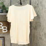 DG2 by Diane Gilman Women's Plus Size Flutter Sleeve T-Shirt