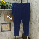 DG2 by Diane Gilman Slim And Sleek Knit Denim Moto Jeggings Indigo Plus 2X