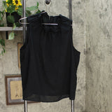 Who What Wear Women's Sleeveless Ruffle Neck Blouse