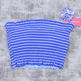 Xhilaration Women's Striped Smocked Bandeau Bikini Top