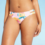 Shade & Shore Women's Strappy Side Textured Cheeky Bikini Bottom