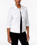 Style & Co. Women's Petite Denim Jacket. 61637BW141 Bright White PP