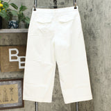 DG2 by Diane Gilman Women's Stretch Twill Wide Leg Chino Pants Ivory Petite 10
