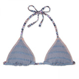 Xhilaration Women's Smocked Embroidered Triangle Bikini Top
