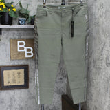 DG2 Plus Virtual Stretch Metallic Side Stripe Skinny Jeans Olive Green 18W
