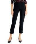 JM Collection Women's Diamonte Tab Pull On Pants