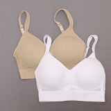 Rhonda Shear 2 Pack Mesh Back Detail Molded Cup Bras White Nude Small
