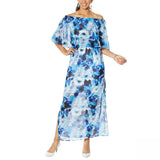 NWT Colleen Lopez Plus Size Off-the-Shoulder Flutter Maxi Dress. 694167-Plus 3X