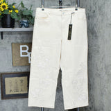 DG2 by Diane Gilman Plus Tall Applique Wide Leg Jeans