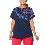 DG2 by Diane Gilman Women's Tie Dye Side Tie T-Shirt