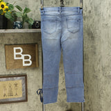 DG2 by Diane Gilman Women's Virtual Stretch Side Slit Crop Jeans Blue 4