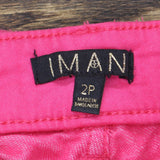 IMAN Womens Illusion Denim Pull On Bootcut Jeans Pink 2P