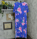 G.I.L.I. Petite Short-Sleeve Side Slit Maxi Dress