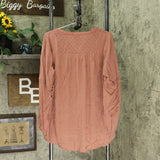 Knox Rose Women's Long Sleeve V-Neck Blouse