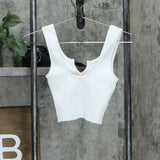 Cotton Candy Women's Ribbed Cropped Tank Top White XS