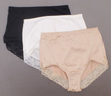 Rhonda Shear 3 Pack Lace Trim Smooth Pin Up Brief Panties