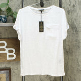 DG2 by Diane Gilman Women's Burnout Slub Jersey Knit Pocket T-Shirt