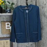 Dennis Basso Women's Embellished Caviar Crepe Knit Jacket