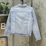 DG2 by Diane Gilman Women's Frayed Denim Jacket With Pockets