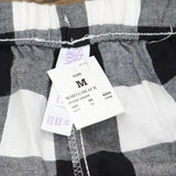 Stars Above Womens Plaid Drawstring Pajama Sleep Pants 93G9Y Black / White M