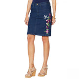 Colleen Lopez Women's Embroidered Stretch Denim Skirt