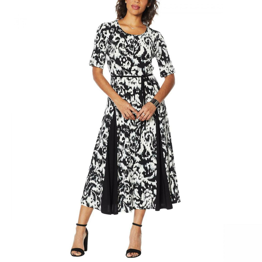 Nina Leonard Women's Nicole Belted Midi Dress With Godet Detail –  Biggybargains