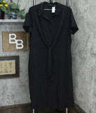 Du Jour Women's Button Front Shirt Midi Dress With Tie Detail