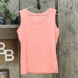 Lemon Way 2 Pack Women's Cotton Blend Tank Top Set Coral White Medium