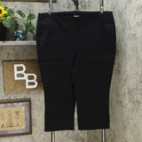 Martha Stewart Plus Petite Stretch Twill Crop Pants Black 22WP