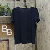 DG2 by Diane Gilman Women's Short-Sleeve Mesh Inset V-Neck T-Shirt