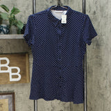 Isaac Mizrahi Live! Women's Polka Dot Button Front Knit Peplum Top