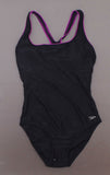 Speedo Women's Racerback One Piece Swimsuit Black / Pink 12