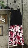 Speechless Plus Size Solid and Floral Print Dress Ivory / Berry 24W