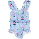Penelope Mack Women's Toddler Girls Floral Striped One Piece Swimsuit