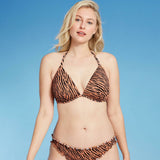 Shade & Shore Women's Tiger Lightly Lined Triangle Bikini Top
