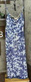 Skinnygirl Women's Printed Maxi Dress Ink Tie Dye Large