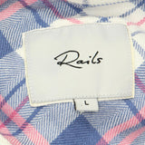Rails Women's Hunter Plaid Button Up Long Sleeve Shirt Blue Large