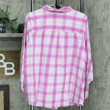 NWT Joan Rivers Plus Size Plaid Shirt With Fringe Hem. A347332-Plus 1X