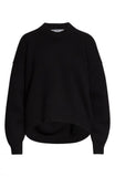 Alexander Wang Womens Rib Merino Wool Blend Mock Neck Sweater Black L