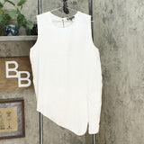 DG2 by Diane Gilman Women's Asymmetric Sleeveless Top White XL
