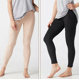 Cuddl Duds 2 Pack Fleecewear Stretch Leggings Oatmeal Heather / Black Plus 1X