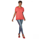 Skinnygirl Women's Plus Size Lana V-Back Burnout T-Shirt