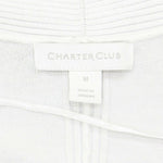 Charter Club Women's Solid Peplum Cardigan Sweater Bright White Medium