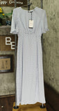 Who What Wear Women's Flutter Sleeve Paneled Maxi Dress