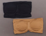 Rhonda Shear 2 Pack Underwire Bandeau Bras Removable Pads Black/ Caramel 2X