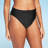 Shade & Shore Women's High Leg High Waist Cheeky Bikini Bottom