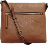 Kate Spade New York Top-Zip Leather Crossbody Bag Warm Gingerbread Brown