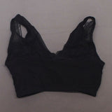 Rhonda Shear Striped Mesh Leisure Bra With Removable Pads. 700670 Black Medium